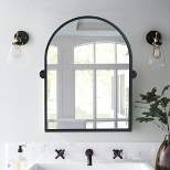 Zona Arch Metal Pivot Bathroom Vanity Mirror Tilting Vanity Mirrors for Wall 32"x24" - The Pop Home