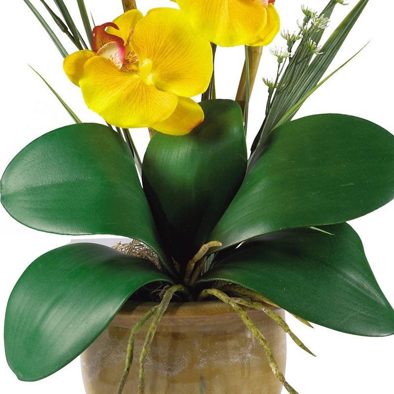 Nearly Natural Phalaenopsis Silk Orchid Flower Arrangement Yellow, 4 of 5