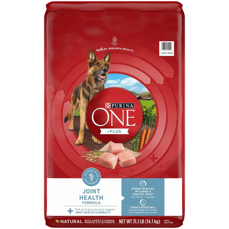 Purina ONE +Plus Joint Health Natural Chicken Flavor Dry Dog Food - 31.1lbs, 1 of 10
