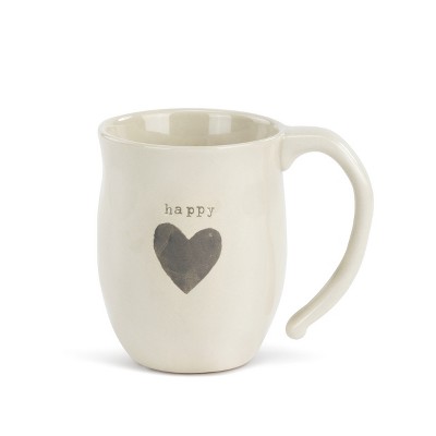 DEMDACO Happy Heart Mug 12 ounce - White
