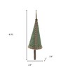 HomeRoots Set of Four Green And Natural Woven Bamboo Christmas Tree Shaped Ornaments - 3 of 4
