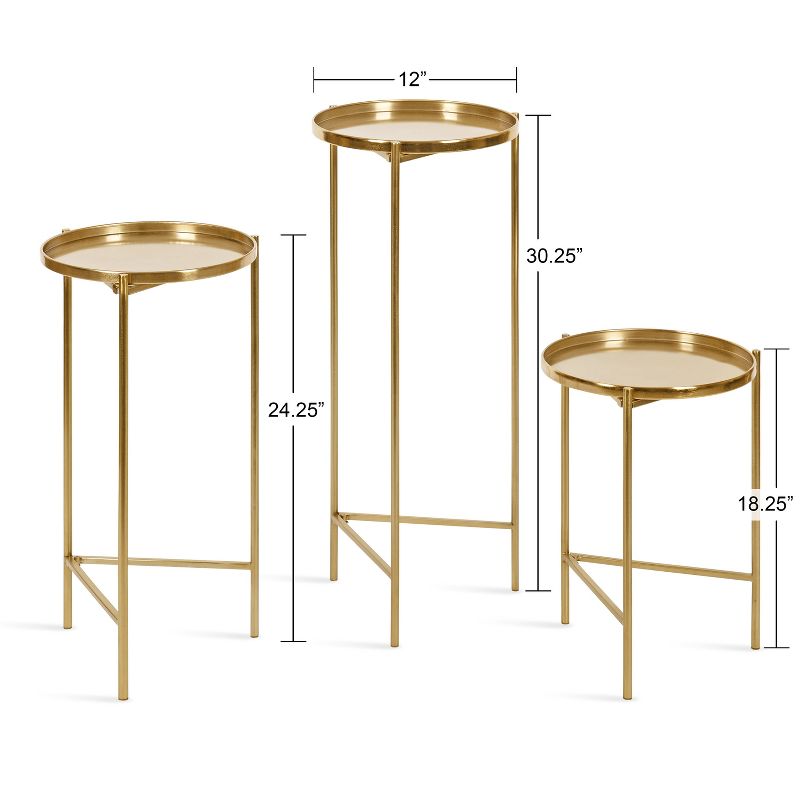 Kate and Laurel Ulani Round Metal Accent Table Set, 3 of 11