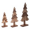 Transpac Wood 22.75 in. Brown Christmas Tree Set of 3 - 2 of 4