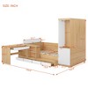 Full Size Platform Bed Frame with 6 Drawers, Shelves, Desk, USB Ports & Wardrobe - ModernLuxe - 4 of 4