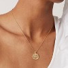Attop 14K Gold Plated Engraved Coin Pendant Necklaces for Women Bohemian Necklace - 3 of 4