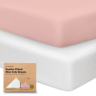 KeaBabies Mini Crib Sheets for Baby Girls, Boys, 2-Pack Soothe Pack and Play Sheets Fitted, Organic Pack N Play Mattress Sheet
