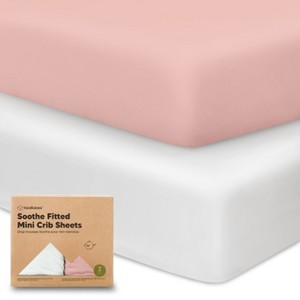 KeaBabies Mini Crib Sheets for Baby Girls, Boys, 2-Pack Soothe Pack and Play Sheets Fitted, Organic Pack N Play Mattress Sheet - 1 of 4