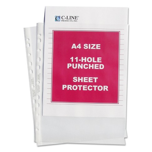 C Line Standard Weight Poly Sheet Protector Clear 2 11 3 4 X 8 1 4 50 Bx Target