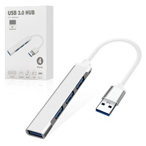 Reiko 4-Port USB 3.0 Hub in Silver - 1 of 4