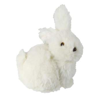 Raz Imports 6" Soft Faux Fur Sitting Easter Bunny Rabbit Spring Figure - White