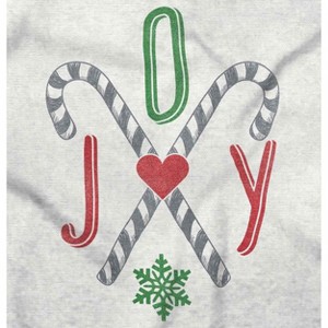 Festive Christmas Candy Cane Joy Womens Graphic T Shirt Tees Brisco Brands - 1 of 4