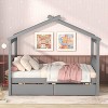 Twin/Full Size Wooden Daybed with Drawers, House Bed Frame - ModernLuxe - 2 of 4