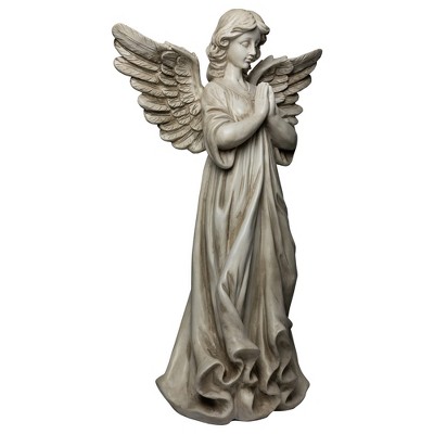 29.5" White Polyresin Angel Standing in Prayer Garden Statue