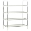 vidaXL Shoe Rack with 4 Shelves Metal and Non-woven Fabric Silver - 3 of 4
