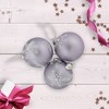 Northlight 3ct Purple Glass Ball Christmas Ornaments with Snowflakes 3" (80mm) - 2 of 4