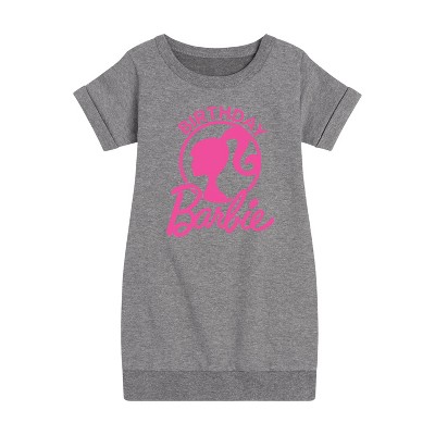 - Barbie - Birthday Graphic Short Sleeve Fleece Dress