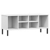 vidaXL Shoe Rack with Metal Legs White 41.7 in.x13.8 in.x17.7 in. Solid Wood OSLO - 2 of 4