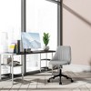 Vinsetto Mid-Back Office Chair, Velvet Fabric Swivel Scallop Shape Computer Desk Chair for Home Office or Bedroom, Gray - 2 of 4