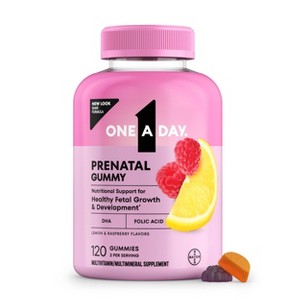 One A Day Women's Prenatal Vitamin Gummies - Raspberry, Orange & Cherry - 120ct - 1 of 4