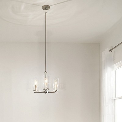 Crosby Mini 3-Light Chrome Black Convertible Chandelier/Semi Flush