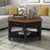 36'' Hexagonal Coffee Tables, 2 Tier Solid Wood Coffee Table with Storage Drawer, Retro Hexagon Coffee Table with Wood Legs for Living Room - 4 of 4