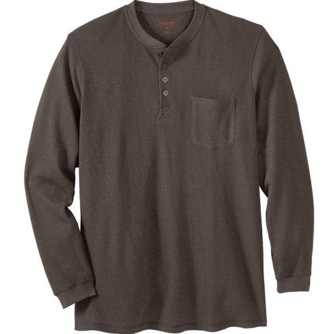 Boulder Creek By Kingsize Men's Big & Tall Thermal Pocket Longer-length  Henley- 7xl, Red : Target