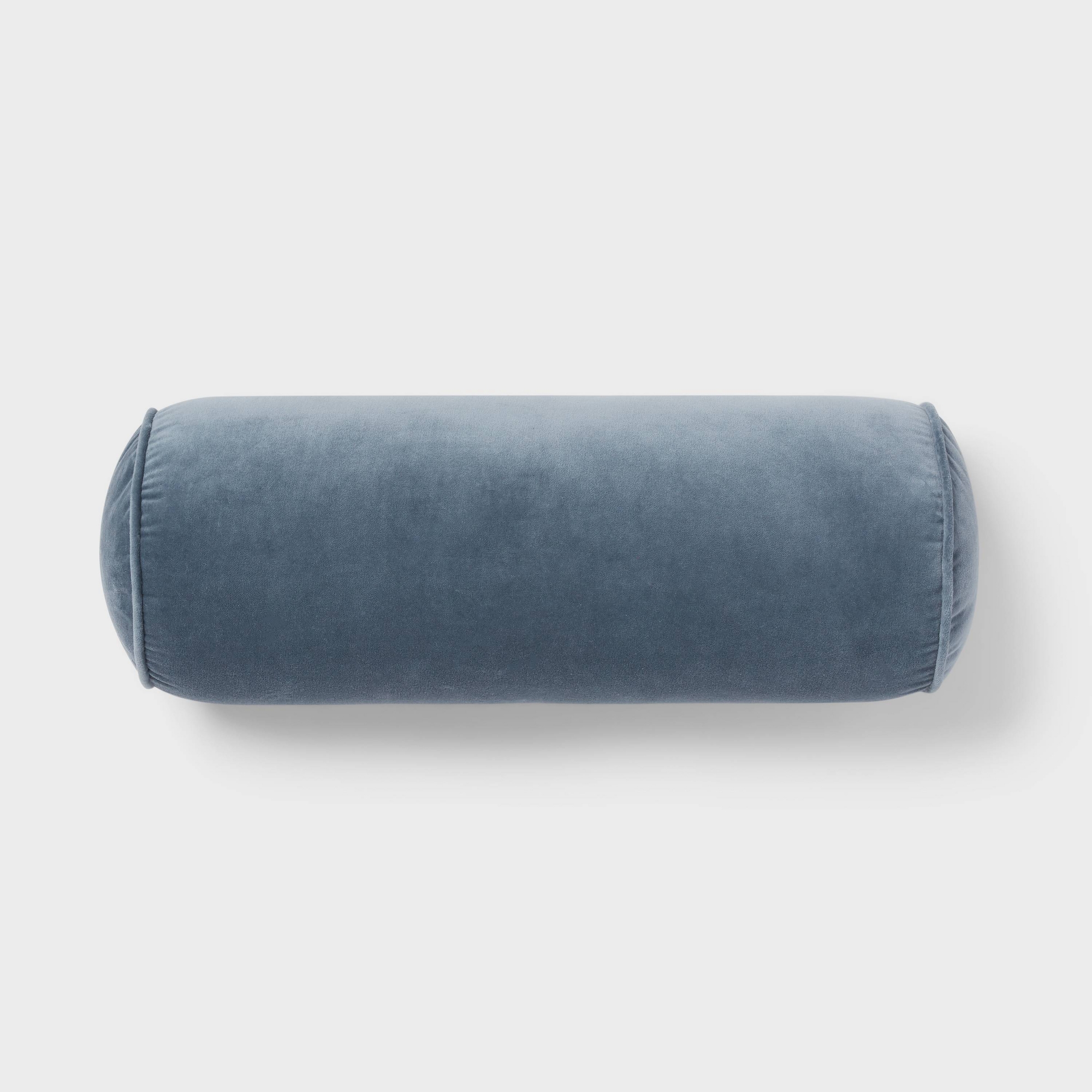 8"x22" Luxe Round Velvet Bolster Decorative Pillow Slate Blue - Threshold™