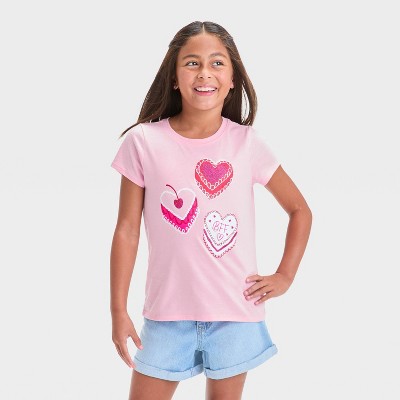 Girls' Short Sleeve Valentine's Day 'Sweet Treats' Graphic T-Shirt - Cat & Jack™ Pink