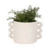 Pottery and Cement Planter with Unique Multi-Loop Handle Design Stylish Contemporary Accent - 2 of 4