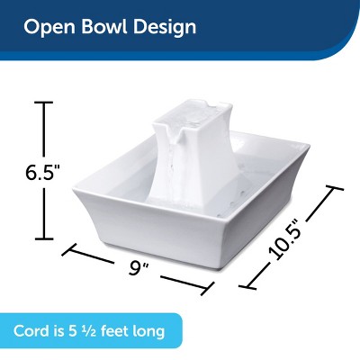 White Ceramic Elevated Pet Water Fountain with Dual Streams