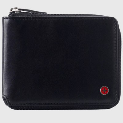 Alpine Swiss Logan Zipper Bifold Wallet For Men or Women RFID Safe Comes in a Gift Box