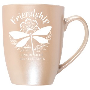 Elanze Designs Friendship One Of Life'S Greatest Gifts Precious Pearl 10 ounce New Bone China Coffee Cup Mug - 1 of 4