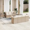 vidaXL Garden Sofa Set Beige PE rattan, steel, tempered glass, polyester - 2 of 4