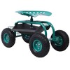 Rolling Garden Scooter Garden Cart Seat With Wheels And Tool Tray, 360 Swivel Seat, Outdoor Gardening Workseat Rolling Garden Cart, Green - 2 of 4