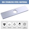 WOWOW 10 in. x 2.44 in. x 0.33 in. Stainless Steel Kitchen Sink Faucet Hole Cover Deck Plate - 4 of 4