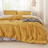 Bedsure | 3/4 Pcs Pinch Pleat Bed Solid Comforter &  Pillowcases Bedding Set - 2 of 4