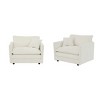 Wood Frame Accent Chair for Living Room Set of 2,Chenille Upholstered Accent Armchair with Toss Pillow,Modern Side Chair for Bedroom-Coolbibila - 2 of 4