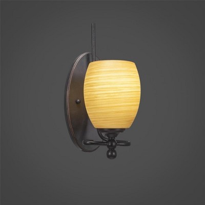 Toltec Lighting Capri 1 - Light Sconce in  Dark Granite with 5" Cayenne Linen Shade