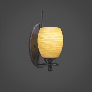 Toltec Lighting Capri 1 - Light Sconce in  Dark Granite with 5" Cayenne Linen Shade - 1 of 1