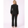 cheibear Women's Fuzzy Flannel Long Sleeve Sweatsuits with Sweater Pants 2 Piece Pajama Sets - 3 of 4