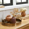 Beveled 11.9" Round Metal Decor Tray Brass Finish - Hearth & Hand™ with Magnolia: Elegant Farmhouse Style, Not for Food Use - 2 of 4