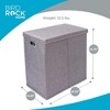 BirdRock Home Double Linen Laundry Hamper with Lid and Removable Liners - Grey - 3 of 4
