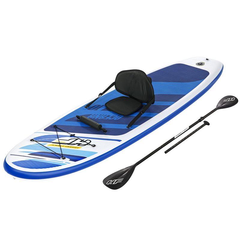 Bestway Hydro-Force Oceana Inflatable 10 Foot Stand Up Paddle Board and Kayak Water Sports Set with Paddle, Hand Pump, Coiled Leash, and Storage, Blue, 3 of 8