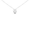 Haus of Brilliance Silver Diamond Accent and Black Enamel French Bullldog Pendant Necklace inch - 2 of 4