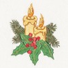 Linum Home Textiles Christmas Candles - Embroidered Luxury 100% Turkish Cotton Hand Towels (Set of 2) - 3 of 3