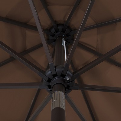 9 Ft Coffee Outdoor Patio Market Umbrella with Bronze Base
