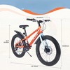 DSVIMOY Bicycles, 20 Inch Kids Bicycles with Adjustable Seat, Mountain Bike for Boys and Girls, Orange, 55.12"*22.83"*32.68" - 2 of 4