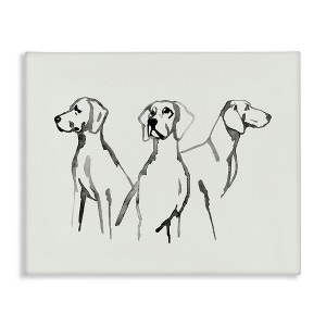 Stupell Industries Trio of Dogs Minimal Black Grey Pet Sketch Canvas Art - 1 of 4