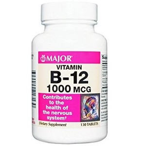 Major Vitamin B-12 Dietary Supplement Tablets, 1000 mg, 130 Ct - 1 of 3