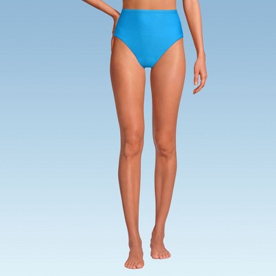 Lands' End Women's Ribbed Smoothing High Waisted Bikini Bottoms